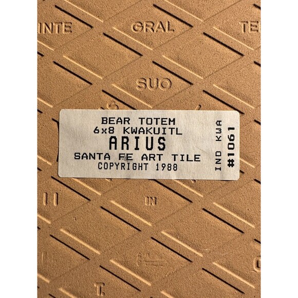 VTG 1988 Santa Fe Art Tile Beaver Totem 6”x8” KWAKUITL Arius Hand Painted Rare!! - Picture 5 of 6